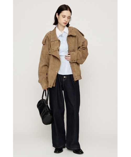 SLY(スライ)の「【AW PRE ORDER 第2弾】STAND COLLAR ZIP BZ スタンドカラージップブルゾン 秋服 スタンドネック ハイネック(ブルゾン・レディース・ブラック/ベージュ・FREE)」の14枚目の写真