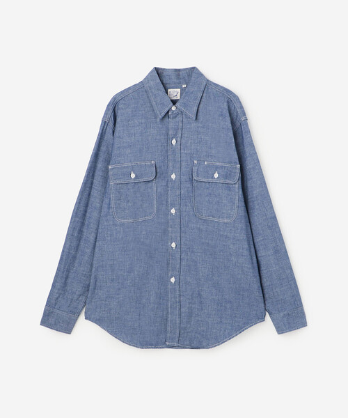 orSlow(オアスロウ)の「orSlow | シャンブレー フラップポケットワークシャツ WOMEN(シャツ/ブラウス・レディース・ブルー系その他・2)」の2枚目の写真