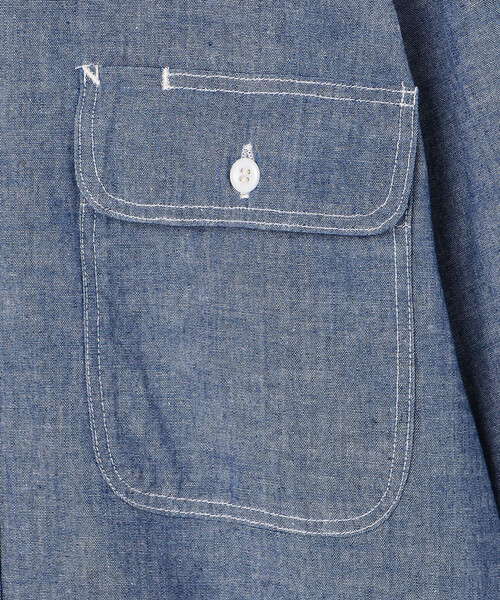 orSlow(オアスロウ)の「orSlow | シャンブレー フラップポケットワークシャツ WOMEN(シャツ/ブラウス・レディース・ブルー系その他・2)」の7枚目の写真