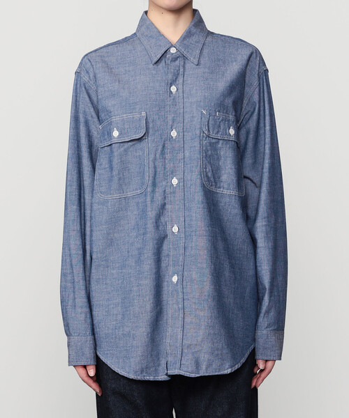 orSlow(オアスロウ)の「orSlow | シャンブレー フラップポケットワークシャツ WOMEN(シャツ/ブラウス・レディース・ブルー系その他・2)」の8枚目の写真