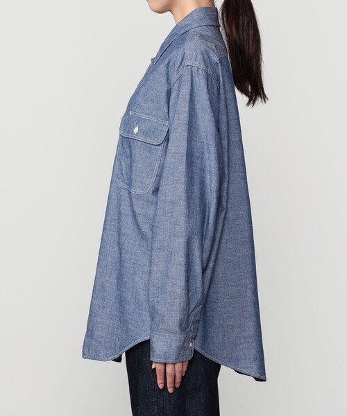 orSlow(オアスロウ)の「orSlow | シャンブレー フラップポケットワークシャツ WOMEN(シャツ/ブラウス・レディース・ブルー系その他・2)」の9枚目の写真