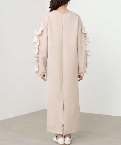 Bab(バブ)の「【S/Mサイズ展開】フリルスリーブポンチワンピース(ワンピース・レディース・ベージュ/ブラック・SMALL/MEDIUM)」の14枚目の写真