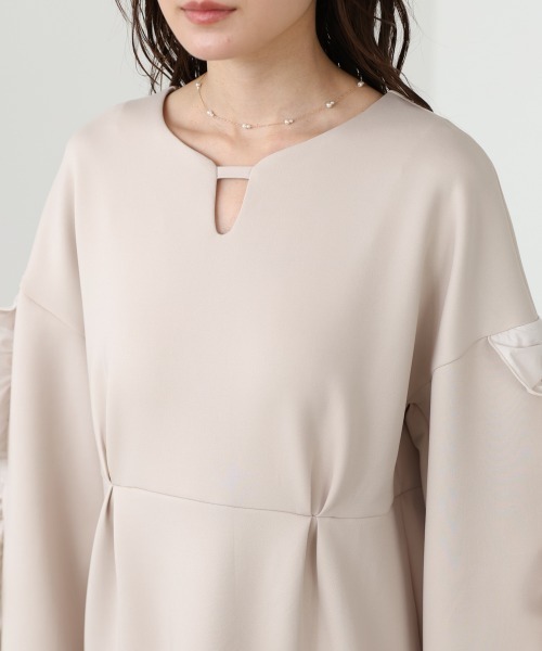 Bab(バブ)の「【S/Mサイズ展開】フリルスリーブポンチワンピース(ワンピース・レディース・ベージュ/ブラック・SMALL/MEDIUM)」の17枚目の写真