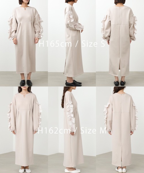 Bab(バブ)の「【S/Mサイズ展開】フリルスリーブポンチワンピース(ワンピース・レディース・ベージュ/ブラック・SMALL/MEDIUM)」の21枚目の写真