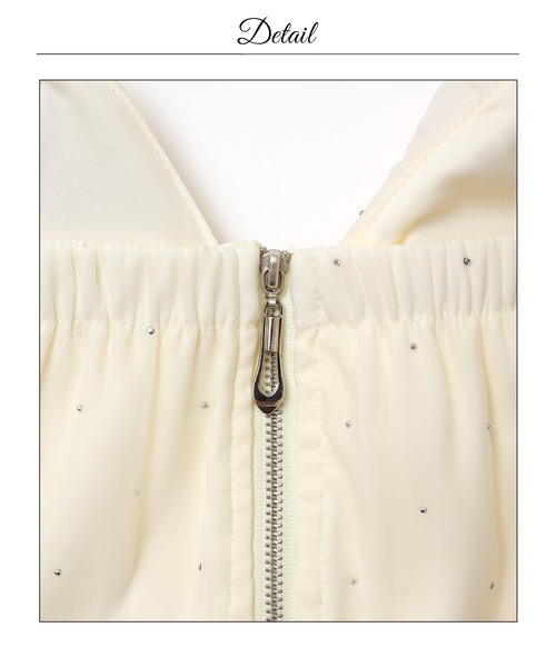 DAZZY(デイジー)の「シフォンラメビジューAラインセットアップミニ丈キャバドレス(ドレス・レディース・アイボリー・S/XS)」の14枚目の写真