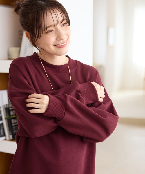 Viola e Viola(ヴィオラエヴィオラ)の「あったか裏起毛ハイネックチュニック(チュニック・レディース・杢グレー/ボルドー/ブラック/グリーン・M/LL/L)」の11枚目の写真