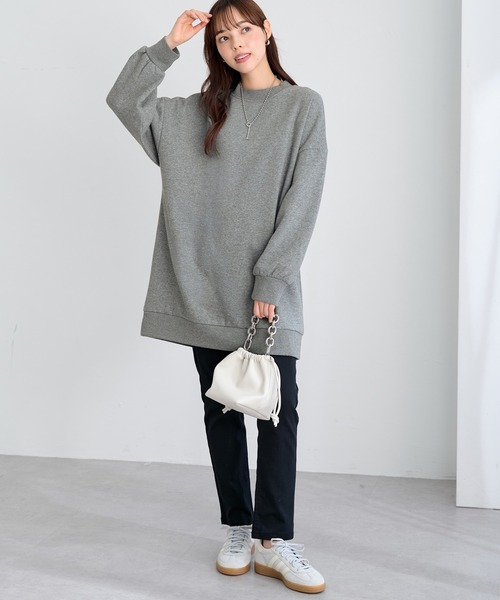 Viola e Viola(ヴィオラエヴィオラ)の「あったか裏起毛ハイネックチュニック(チュニック・レディース・杢グレー/ボルドー/ブラック/グリーン・M/LL/L)」の18枚目の写真
