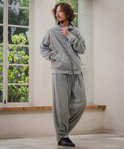 CAMBIO(カンビオ)の「mj11892-Cut Velour Corduroy Track Jacket トラックジャケット(PF-262-012)(その他アウター・メンズ・ブラック/グレー・L/M)」の12枚目の写真
