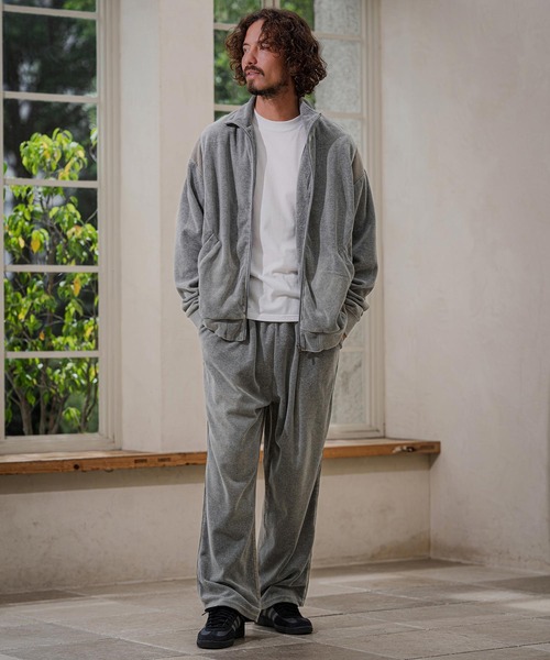 CAMBIO(カンビオ)の「mj11892-Cut Velour Corduroy Track Jacket トラックジャケット(PF-262-012)(その他アウター・メンズ・ブラック/グレー・L/M)」の13枚目の写真