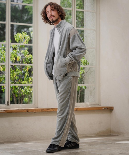 CAMBIO(カンビオ)の「mj11892-Cut Velour Corduroy Track Jacket トラックジャケット(PF-262-012)(その他アウター・メンズ・ブラック/グレー・L/M)」の14枚目の写真