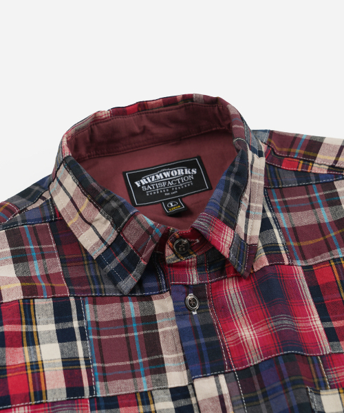 FRIZMWORKS（フリズムワークス）の「MADRAS PATCHWORK RELAXED SHIRT _ WINE（シャツ/ブラウス・メンズ・その他・SMALL/MEDIUM/LARGE/X-LARGE）」の3枚目の写真