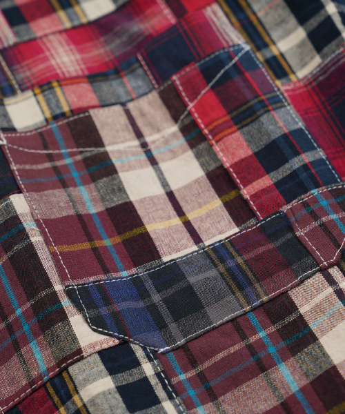 FRIZMWORKS（フリズムワークス）の「MADRAS PATCHWORK RELAXED SHIRT _ WINE（シャツ/ブラウス・メンズ・その他・SMALL/MEDIUM/LARGE/X-LARGE）」の4枚目の写真