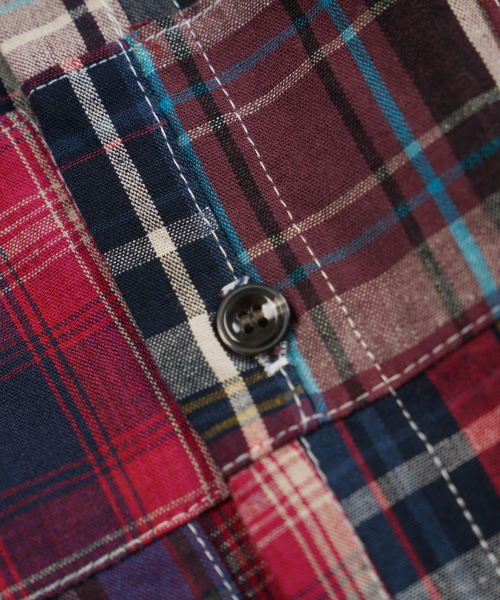 FRIZMWORKS（フリズムワークス）の「MADRAS PATCHWORK RELAXED SHIRT _ WINE（シャツ/ブラウス・メンズ・その他・SMALL/MEDIUM/LARGE/X-LARGE）」の5枚目の写真