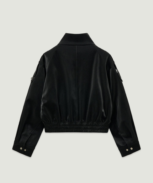 LMOOD WOMEN(エルムード ウーマン)の「グロスレザー ハイネックジャケット ブラック(ライダースジャケット・レディース・その他・36)」の3枚目の写真