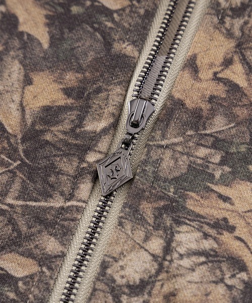 SUPPLIER(サプライヤー)の「SUPPLIER-Tree Camo Faux Fur Cross Zip Hoodie(パーカー・メンズ・カーキ・FREE)」の6枚目の写真
