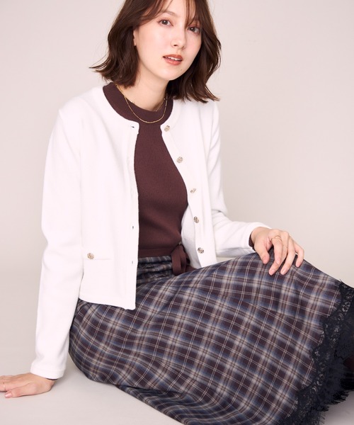 MISCH MASCH(ミッシュマッシュ)の「2026秋冬新作 クリスタルラメニットジャケット(その他アウター・レディース・ブラック/ピンク/ホワイト/グレー・フリ-)」の10枚目の写真