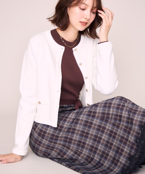 MISCH MASCH(ミッシュマッシュ)の「2026秋冬新作 クリスタルラメニットジャケット(その他アウター・レディース・ブラック/ピンク/ホワイト/グレー・フリ-)」の11枚目の写真