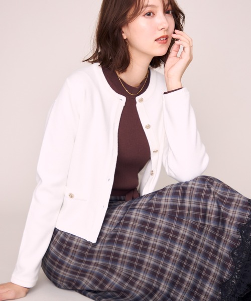 MISCH MASCH(ミッシュマッシュ)の「2026秋冬新作 クリスタルラメニットジャケット(その他アウター・レディース・ブラック/ピンク/ホワイト/グレー・フリ-)」の12枚目の写真