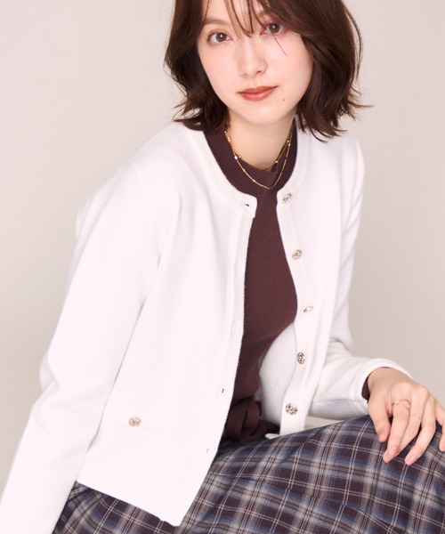 MISCH MASCH(ミッシュマッシュ)の「2026秋冬新作 クリスタルラメニットジャケット(その他アウター・レディース・ブラック/ピンク/ホワイト/グレー・フリ-)」の13枚目の写真