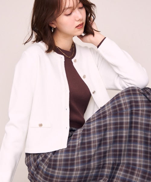 MISCH MASCH(ミッシュマッシュ)の「2026秋冬新作 クリスタルラメニットジャケット(その他アウター・レディース・ブラック/ピンク/ホワイト/グレー・フリ-)」の15枚目の写真