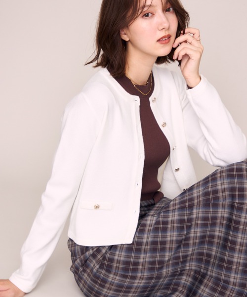MISCH MASCH(ミッシュマッシュ)の「2026秋冬新作 クリスタルラメニットジャケット(その他アウター・レディース・ブラック/ピンク/ホワイト/グレー・フリ-)」の16枚目の写真