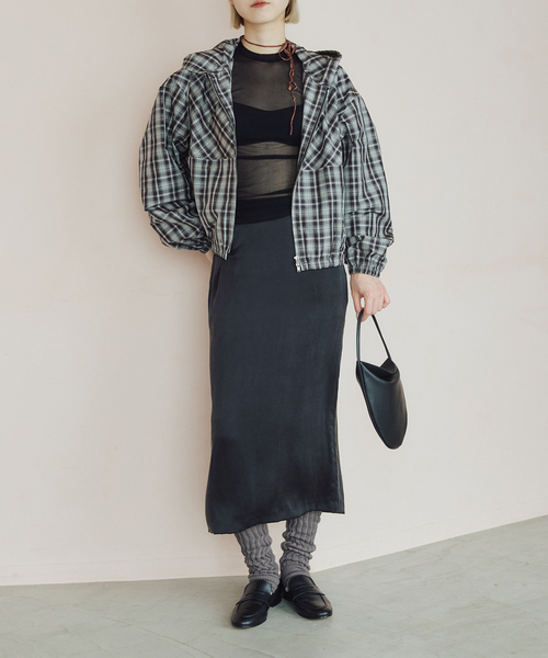 IENA LA BOUCLE(イエナラブークル)の「IENA LA BOUCLE ハイカウントチェックタフタブルゾン(その他アウター・レディース・チョコ・FREE)」の12枚目の写真