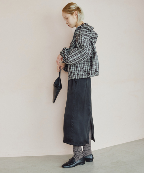 IENA LA BOUCLE(イエナラブークル)の「IENA LA BOUCLE ハイカウントチェックタフタブルゾン(その他アウター・レディース・チョコ・FREE)」の13枚目の写真