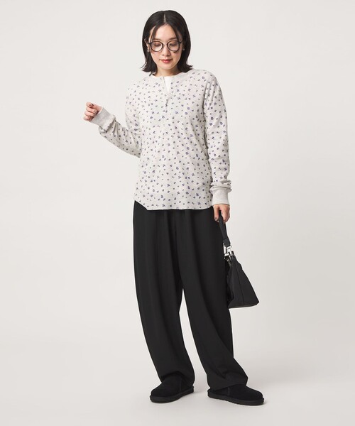 green label relaxing（グリーンレーベルリラクシング）の「【WEB限定】＜at ease＞ワッフル ヘンリーネック  フラワープリント カットソー（Tシャツ/カットソー・レディース・その他2/その他1・FREE）」の4枚目の写真