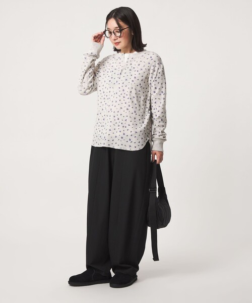 green label relaxing（グリーンレーベルリラクシング）の「【WEB限定】＜at ease＞ワッフル ヘンリーネック  フラワープリント カットソー（Tシャツ/カットソー・レディース・その他2/その他1・FREE）」の5枚目の写真