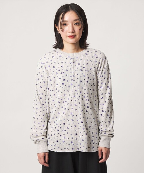 green label relaxing（グリーンレーベルリラクシング）の「【WEB限定】＜at ease＞ワッフル ヘンリーネック  フラワープリント カットソー（Tシャツ/カットソー・レディース・その他2/その他1・FREE）」の10枚目の写真