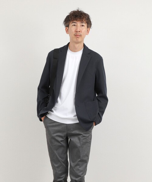 NOLLEY’S(ノーリーズ)の「《ビジカジ対応》トリコットテーラードCD 尾州産ハイブリッドジャージ カーディガン 26AW(テーラードジャケット・メンズ・グレー/ネイビー・S/XL/L/M)」の9枚目の写真