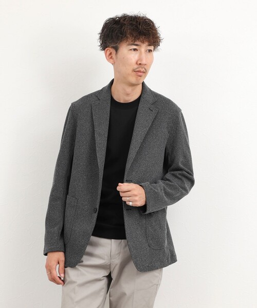 NOLLEY’S(ノーリーズ)の「《ビジカジ対応》トリコットテーラードCD 尾州産ハイブリッドジャージ カーディガン 26AW(テーラードジャケット・メンズ・グレー/ネイビー・S/XL/L/M)」の16枚目の写真