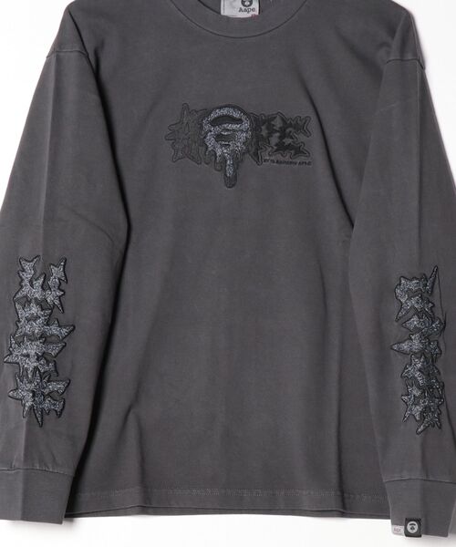 AAPE BY A BATHING APE(エーエイプバイアベイシングエイプ)の「AAPE MAIN LONG SLEEVE TEE(Tシャツ/カットソー・メンズ・オレンジ系その他6/ライトブラック・SMALL/MEDIUM/X-LARGE/LARGE)」の4枚目の写真