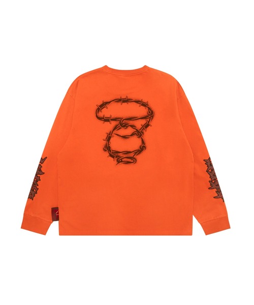 AAPE BY A BATHING APE(エーエイプバイアベイシングエイプ)の「AAPE MAIN LONG SLEEVE TEE(Tシャツ/カットソー・メンズ・オレンジ系その他6/ライトブラック・SMALL/MEDIUM/X-LARGE/LARGE)」の1枚目の写真