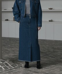ストレートデニムスカート【セットアップ可能】