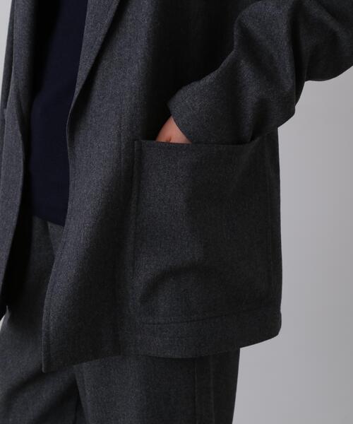 YLEVE(イレーヴ)の「YLEVE / SUPER120's WOOL FLANNEL JACKET(テーラードジャケット・レディース・ネイビー/グレー・1/0)」の8枚目の写真
