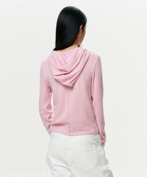 ERA（エラ）の「WOMEN ERA JERSEY HOODED TOP - PINK（パーカー・レディース・その他・FREE）」の4枚目の写真