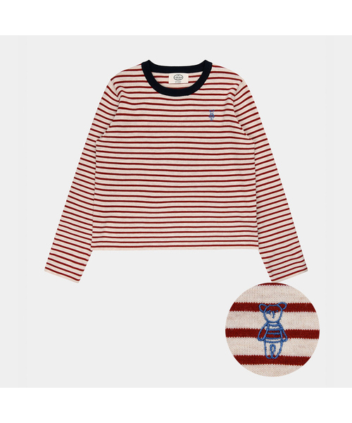 PIGMENT（ピグメント）の「ダンガラクマRネックニット (ZYSW260701)（ニット/セーター・レディース・ネイビー/レッド/スカイブルー・FREE）」の3枚目の写真