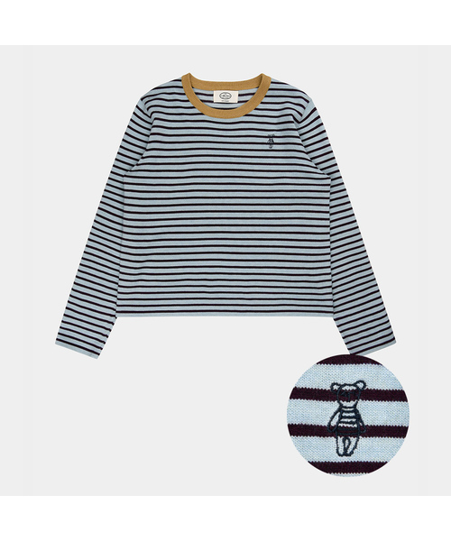 PIGMENT（ピグメント）の「ダンガラクマRネックニット (ZYSW260701)（ニット/セーター・レディース・ネイビー/レッド/スカイブルー・FREE）」の2枚目の写真