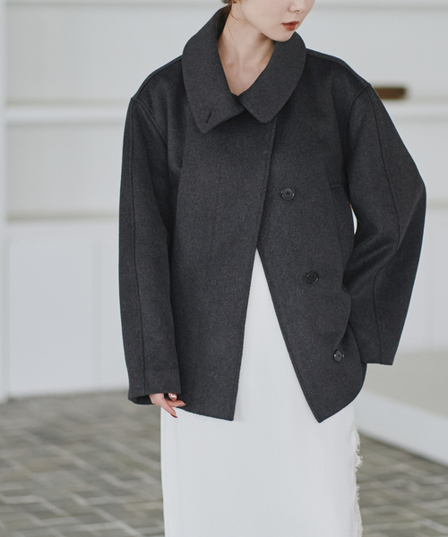Noble（ノーブル）の「le/ル WOOL BELTED JACKET（その他アウター・レディース・ライトグレー/チャコールグレー・FREE）」の10枚目の写真