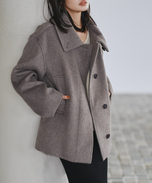 Noble（ノーブル）の「le/ル WOOL BELTED JACKET（その他アウター・レディース・ライトグレー/チャコールグレー・FREE）」の8枚目の写真
