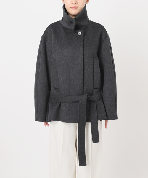 Noble（ノーブル）の「le/ル WOOL BELTED JACKET（その他アウター・レディース・ライトグレー/チャコールグレー・FREE）」の20枚目の写真