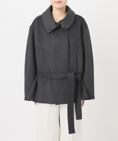 Noble（ノーブル）の「le/ル WOOL BELTED JACKET（その他アウター・レディース・ライトグレー/チャコールグレー・FREE）」の16枚目の写真