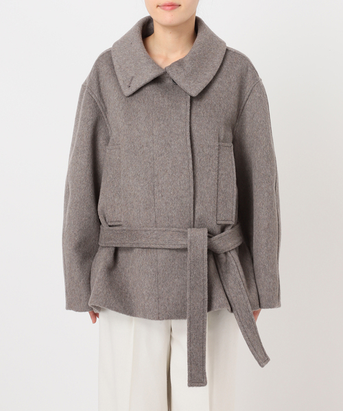 Noble（ノーブル）の「le/ル WOOL BELTED JACKET（その他アウター・レディース・ライトグレー/チャコールグレー・FREE）」の18枚目の写真