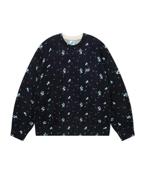 WOKE EDGE(ウォークエッジ)の「WOKE EDGE / ウォークエッジ Flower Knit(ニット/セーター・メンズ・ブラック/アイボリー・LARGE/MEDIUM)」の1枚目の写真