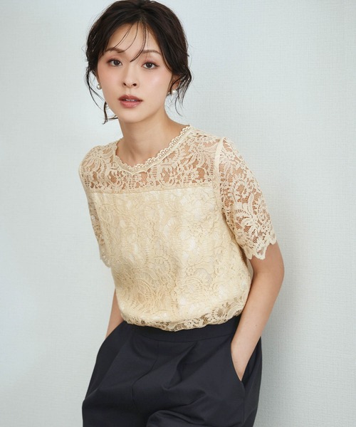 girl（ガール）の「レーストップススラックスオールインワン 結婚式 パンツドレス パーティードレス オケージョンドレス お呼ばれ 二次会 成人式 同窓会（パンツドレス・レディース・ネイビー/ベージュ系その他/ベージュ系その他2・L/M/S/2L）」の18枚目の写真