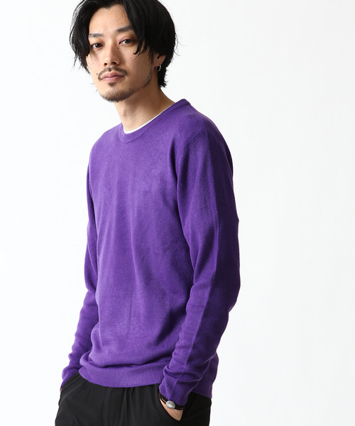 ZIP FIVE（ジップファイブ）の「【ZIP FIVE】抗ピリング加工カシミアタッチクルーネックセーター（ニット/セーター・メンズ・ブラック/ワイン/カーキ/アイボリー/ネイビー/ブルー系その他/ベージュ/モカ/マスタード/ブルーグレー/テラコッタ/チャコール/オフホワイト/杢グレー/ダークグリーン/レッド系その他/ピンク/ブラウン/ブラック系その他/ブルー/パープル・SMALL/X-LARGE/LARGE/MEDIUM）」の18枚目の写真