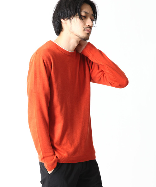 ZIP FIVE（ジップファイブ）の「【ZIP FIVE】抗ピリング加工カシミアタッチクルーネックセーター（ニット/セーター・メンズ・ブラック/ワイン/カーキ/アイボリー/ネイビー/ブルー系その他/ベージュ/モカ/マスタード/ブルーグレー/テラコッタ/チャコール/オフホワイト/杢グレー/ダークグリーン/レッド系その他/ピンク/ブラウン/ブラック系その他/ブルー/パープル・SMALL/X-LARGE/LARGE/MEDIUM）」の11枚目の写真