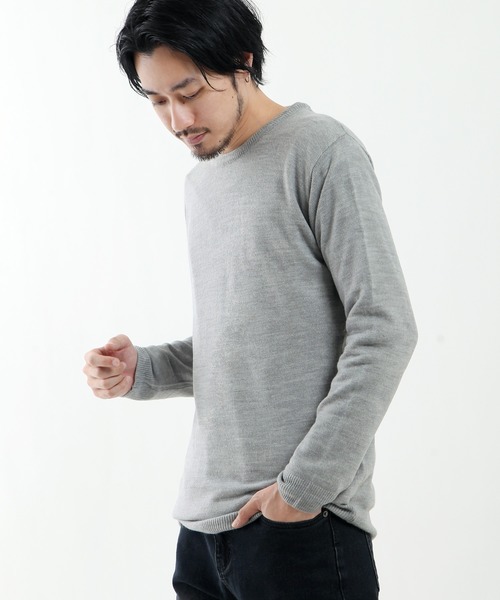 ZIP FIVE（ジップファイブ）の「【ZIP FIVE】抗ピリング加工カシミアタッチクルーネックセーター（ニット/セーター・メンズ・ブラック/ワイン/カーキ/アイボリー/ネイビー/ブルー系その他/ベージュ/モカ/マスタード/ブルーグレー/テラコッタ/チャコール/オフホワイト/杢グレー/ダークグリーン/レッド系その他/ピンク/ブラウン/ブラック系その他/ブルー/パープル・SMALL/X-LARGE/LARGE/MEDIUM）」の7枚目の写真