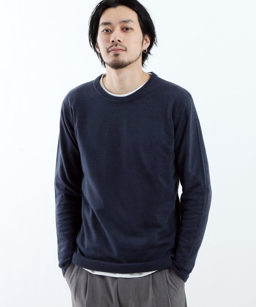 ZIP FIVE（ジップファイブ）の「【ZIP FIVE】抗ピリング加工カシミアタッチクルーネックセーター（ニット/セーター・メンズ・ブラック/ワイン/カーキ/アイボリー/ネイビー/ブルー系その他/ベージュ/モカ/マスタード/ブルーグレー/テラコッタ/チャコール/オフホワイト/杢グレー/ダークグリーン/レッド系その他/ピンク/ブラウン/ブラック系その他/ブルー/パープル・SMALL/X-LARGE/LARGE/MEDIUM）」の15枚目の写真